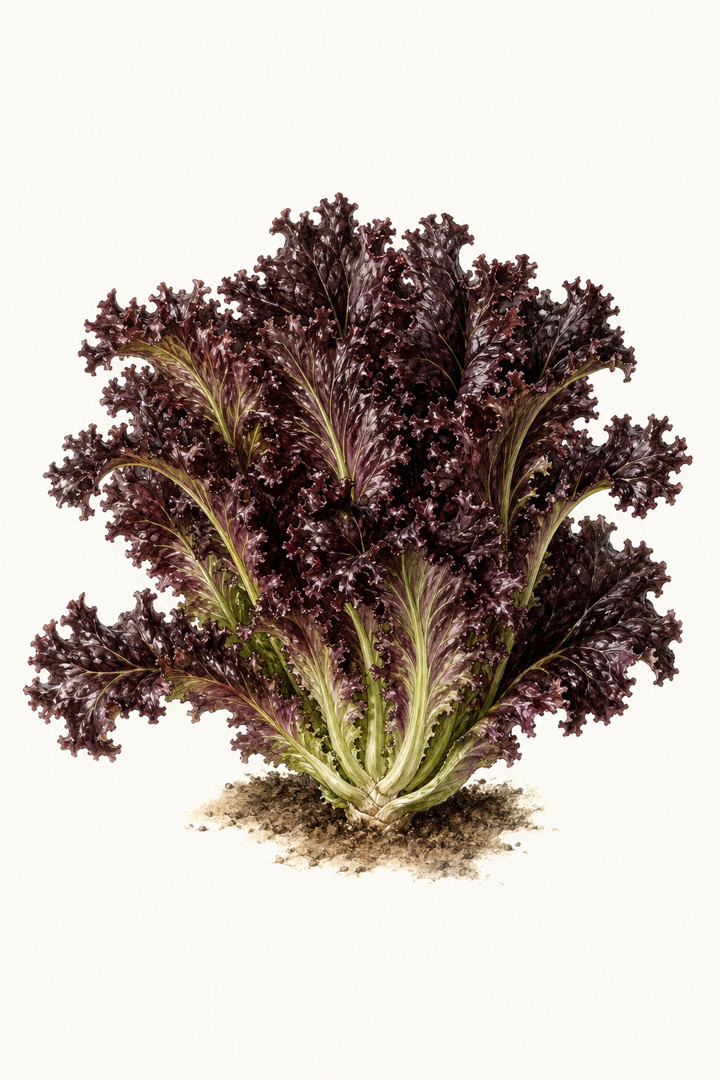 Botanical illustration of Lollo Rossa Darkness