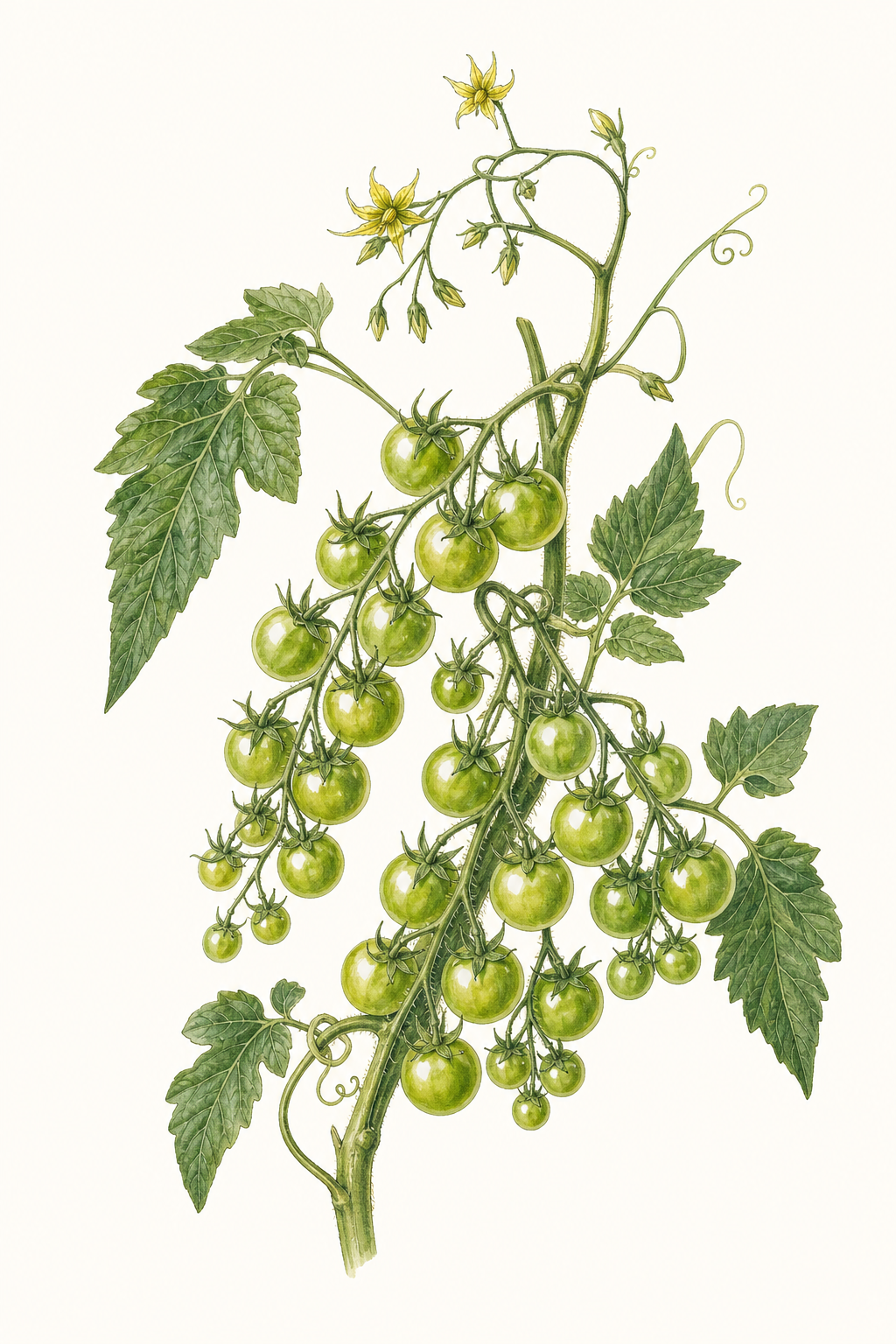 Botanical illustration of Green Grape