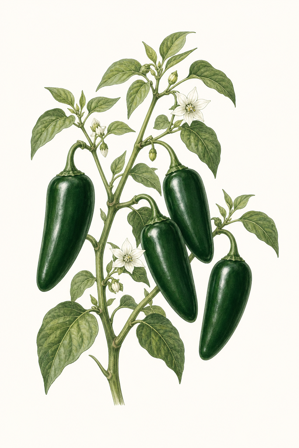 Botanical illustration of Mammoth Jalapeño