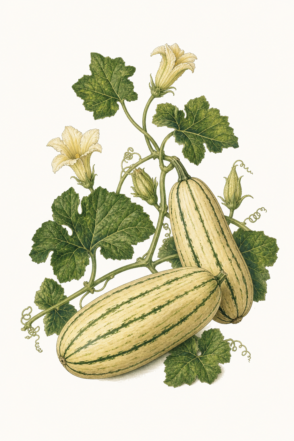 Botanical illustration of Delicata