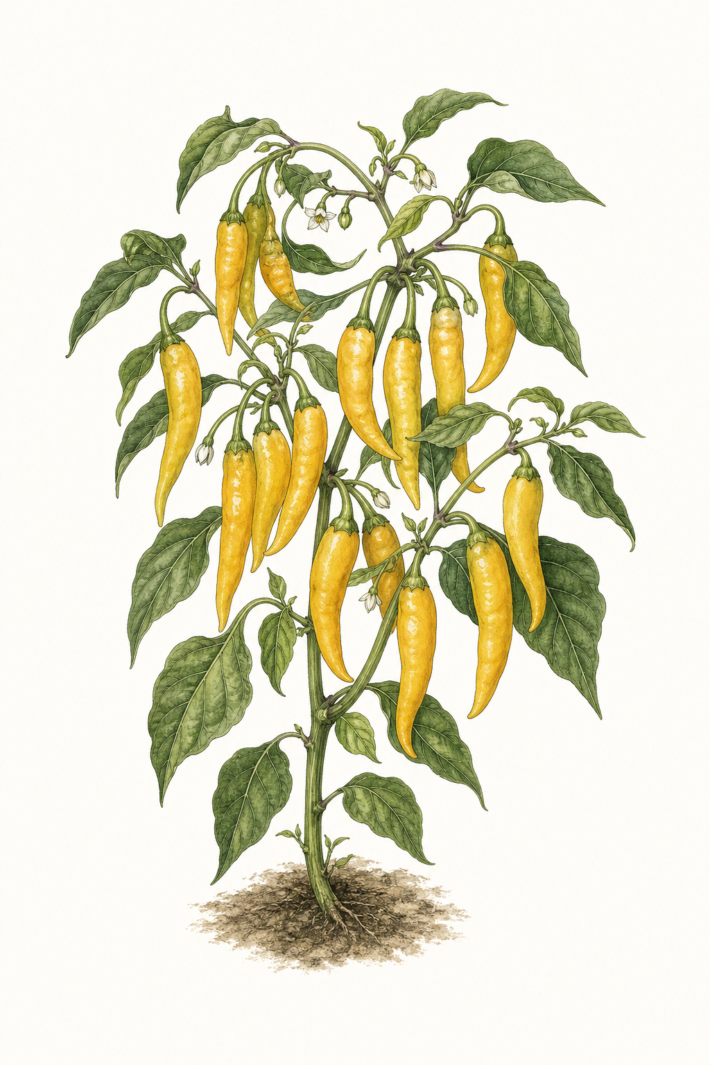 Botanical illustration of Hungarian Hot Wax