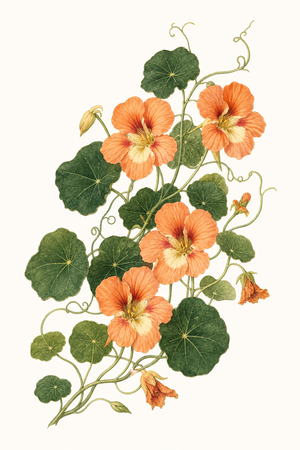 Botanical illustration of Peach Melba
