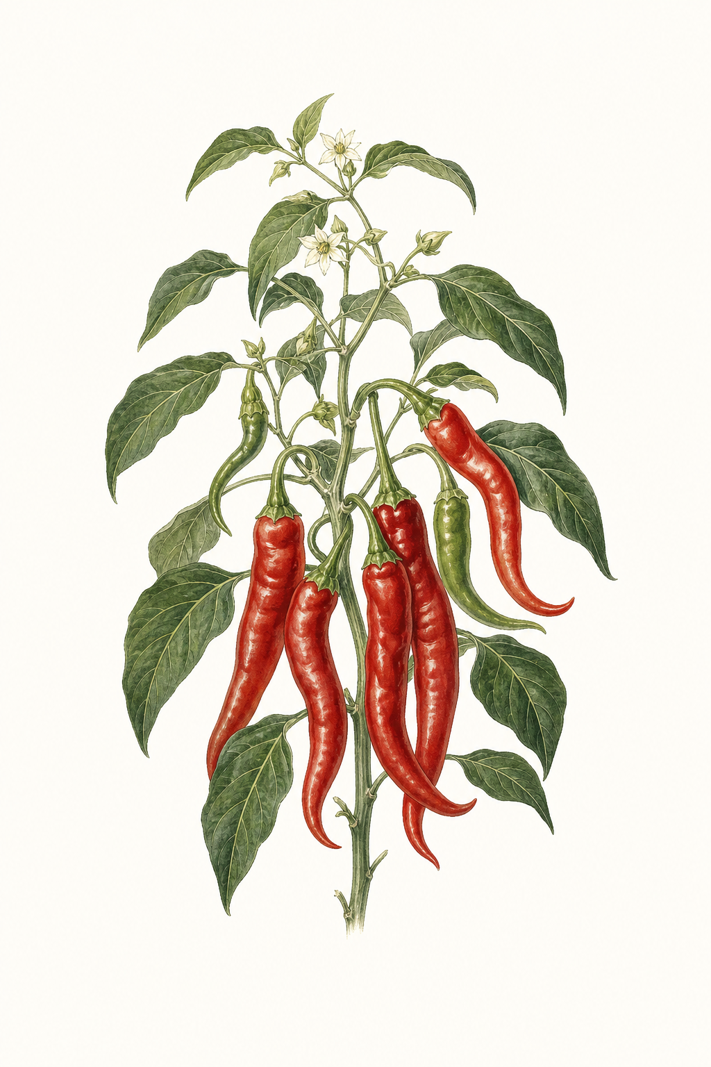 Botanical illustration of Jimmy Nardello