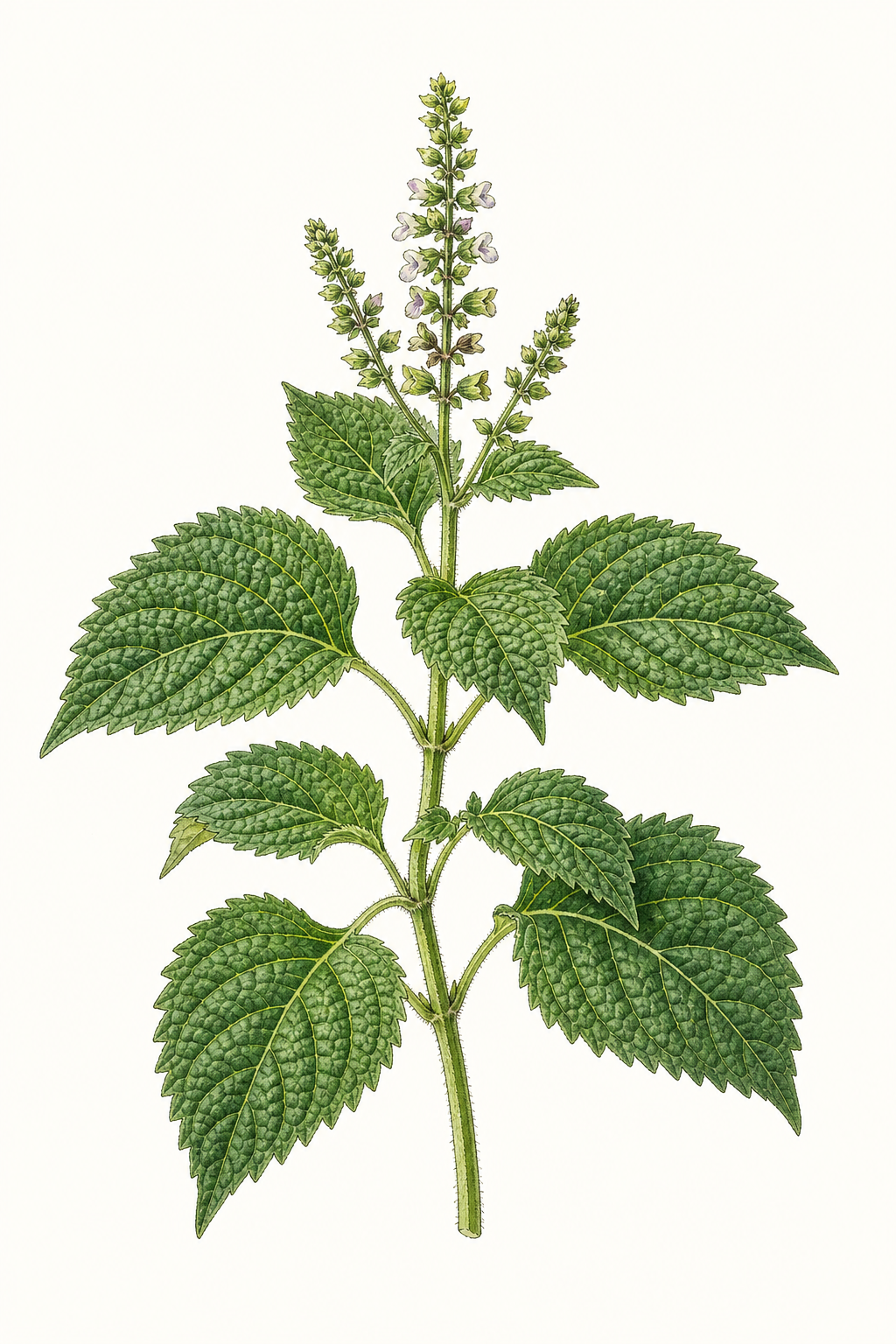 Botanical illustration of Green Shiso