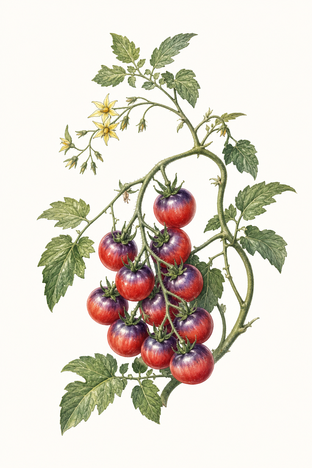 Botanical illustration of Indigo Rose