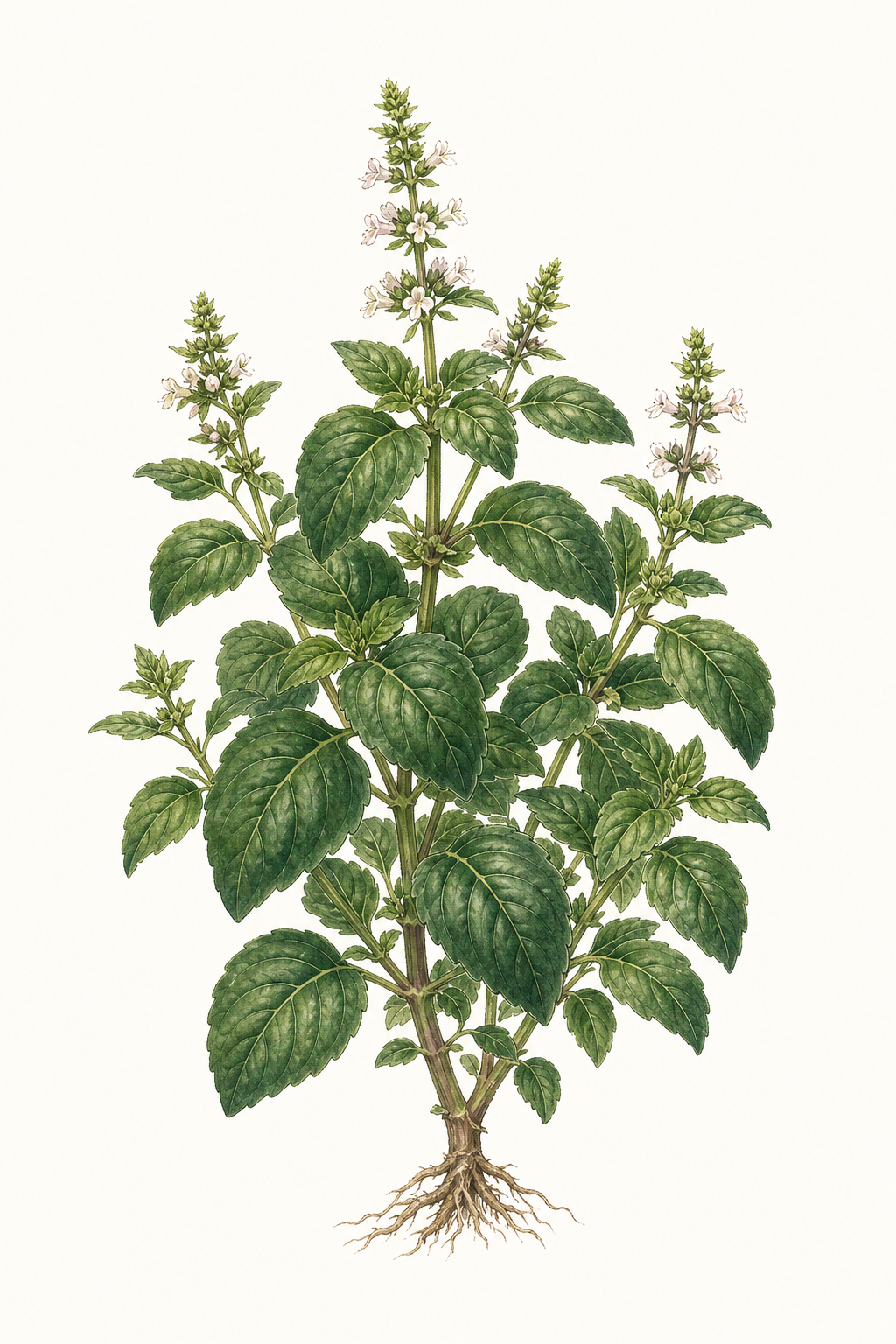 Botanical illustration of Greek Basil