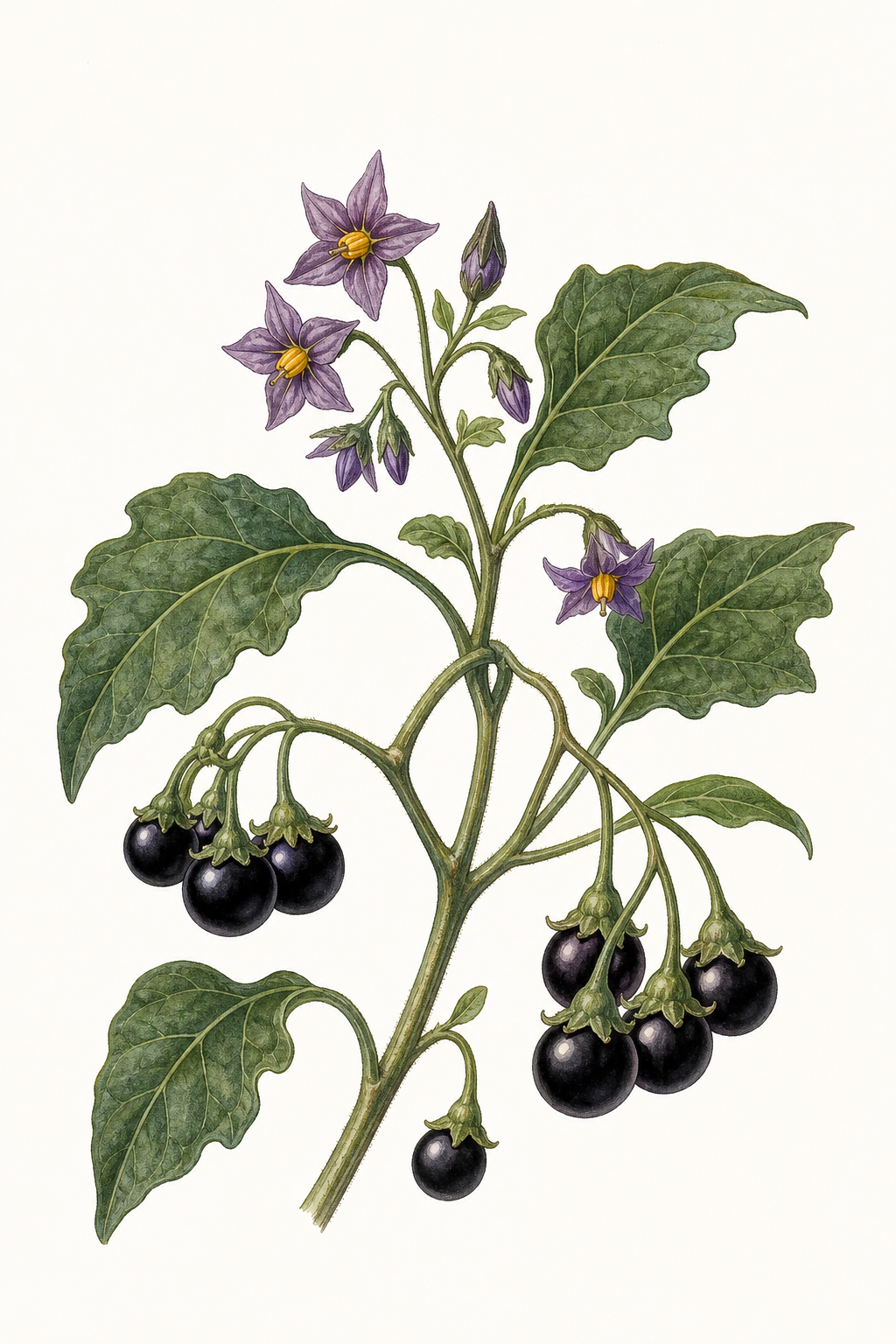 Botanical illustration of Purple Bumblebee