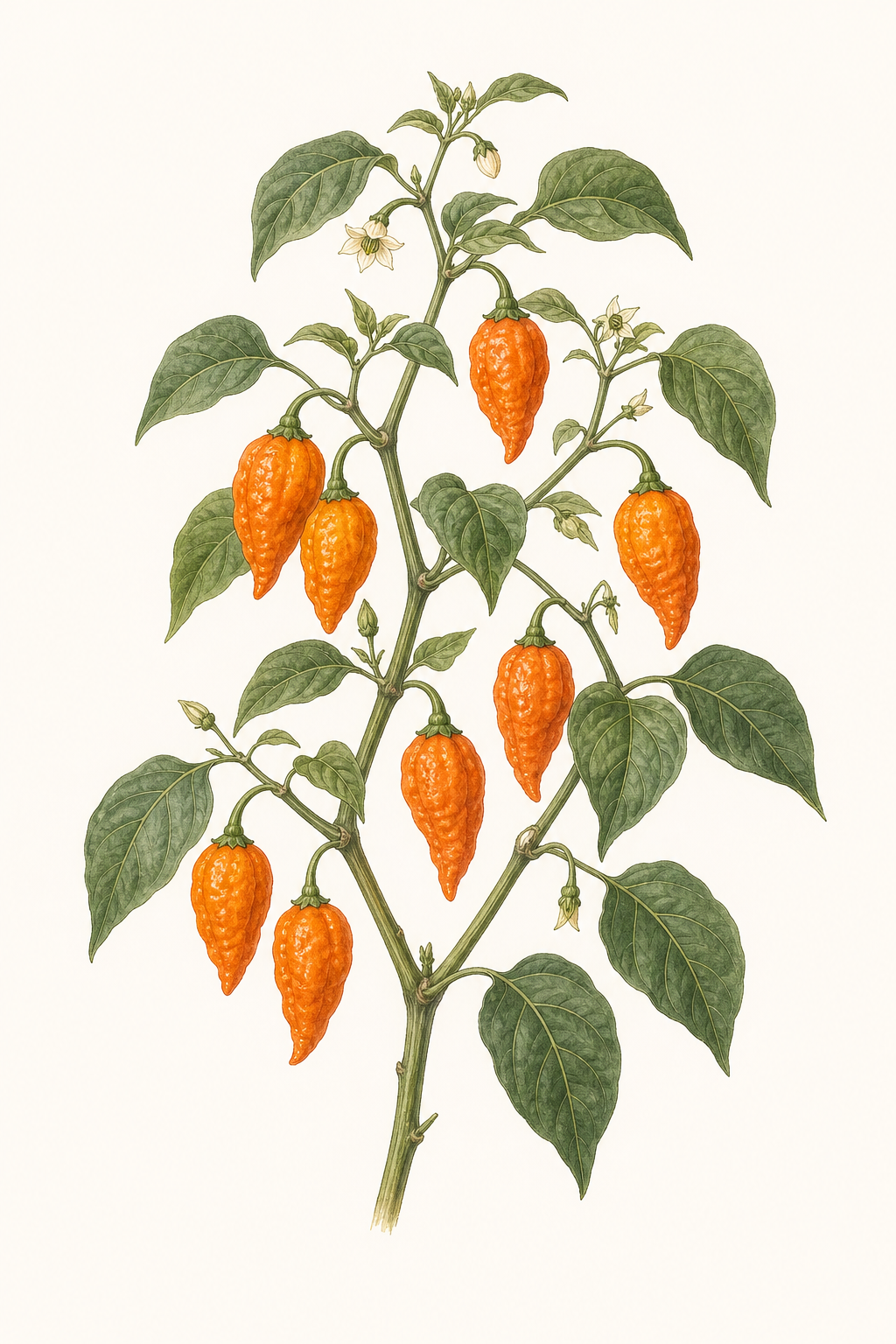 Botanical illustration of Orange Manzano