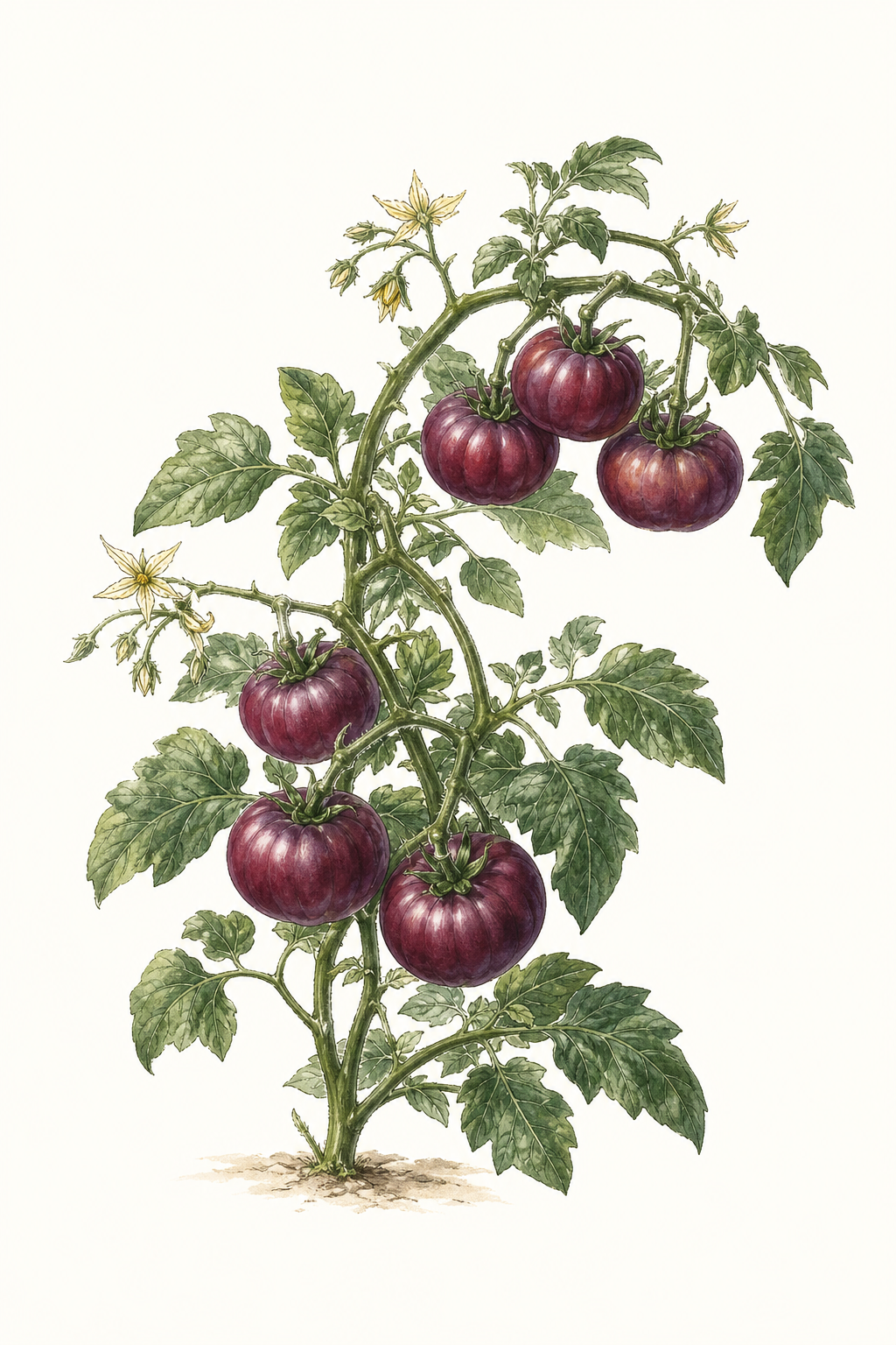 Botanical illustration of Eva Purple Ball