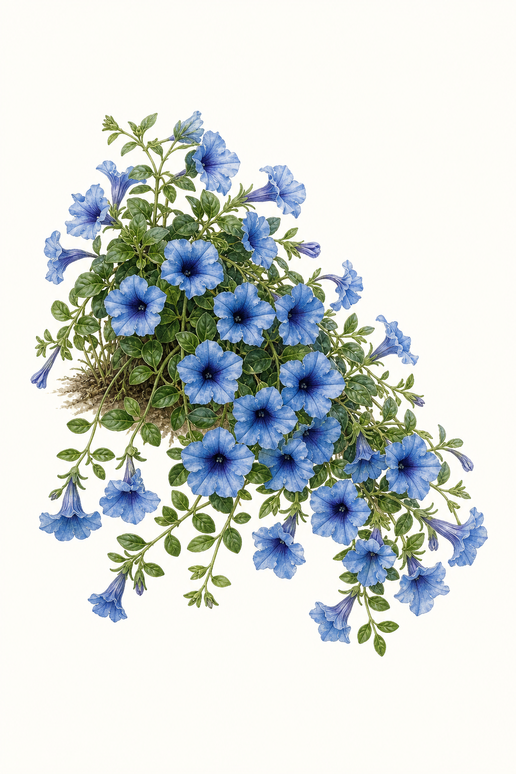 Botanical illustration of Cascade Blue