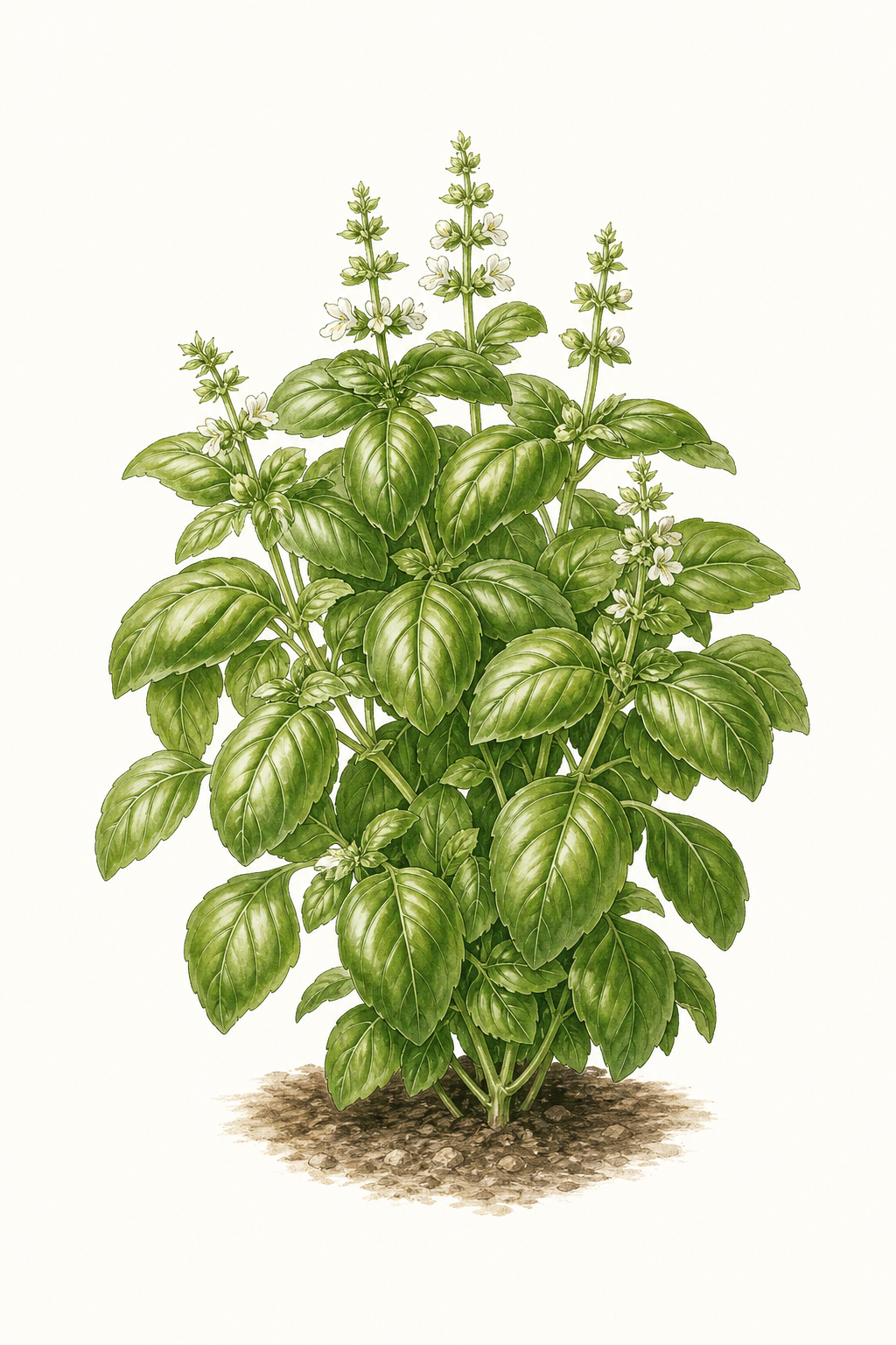 Botanical illustration of Lemon Sweet Dani Basil