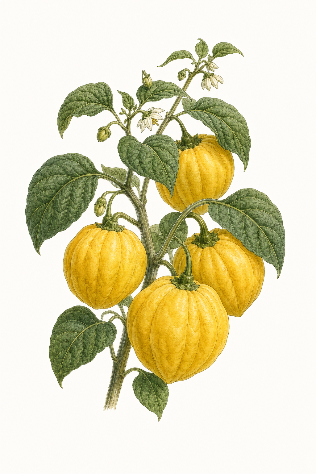 Botanical illustration of Giant Yellow Rocoto