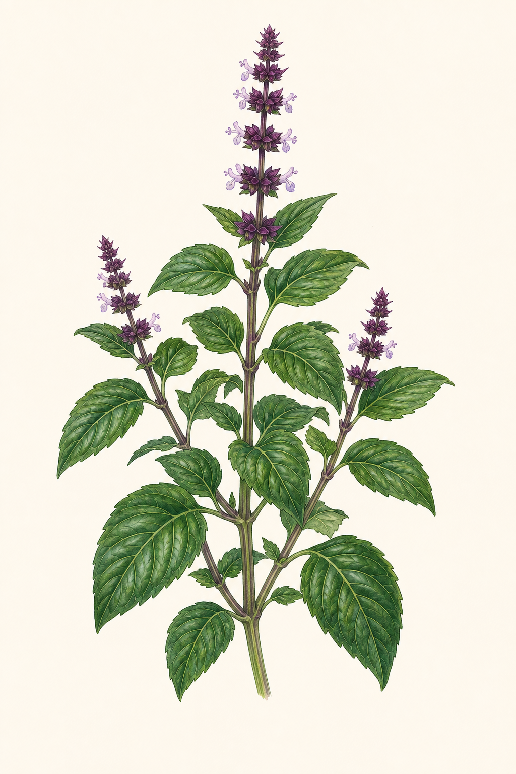 Botanical illustration of African Basil