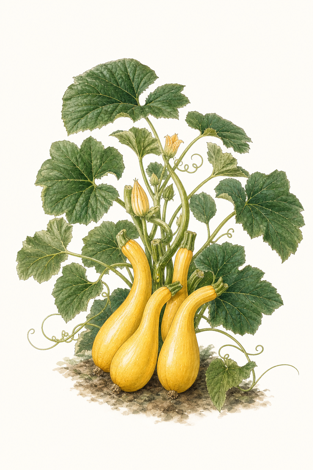 Botanical illustration of Early Prolific Straightneck