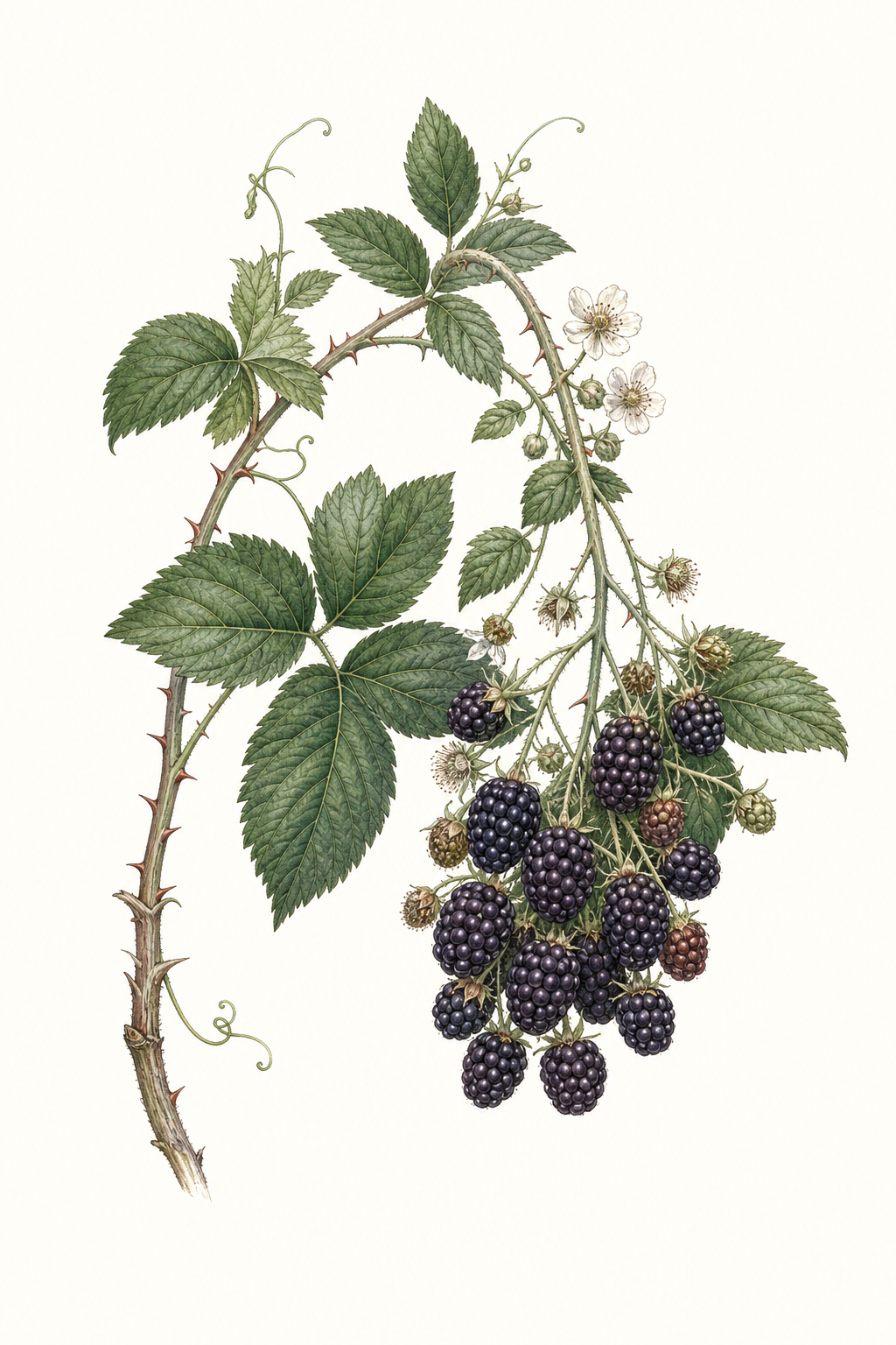 Botanical illustration of Boysenberry