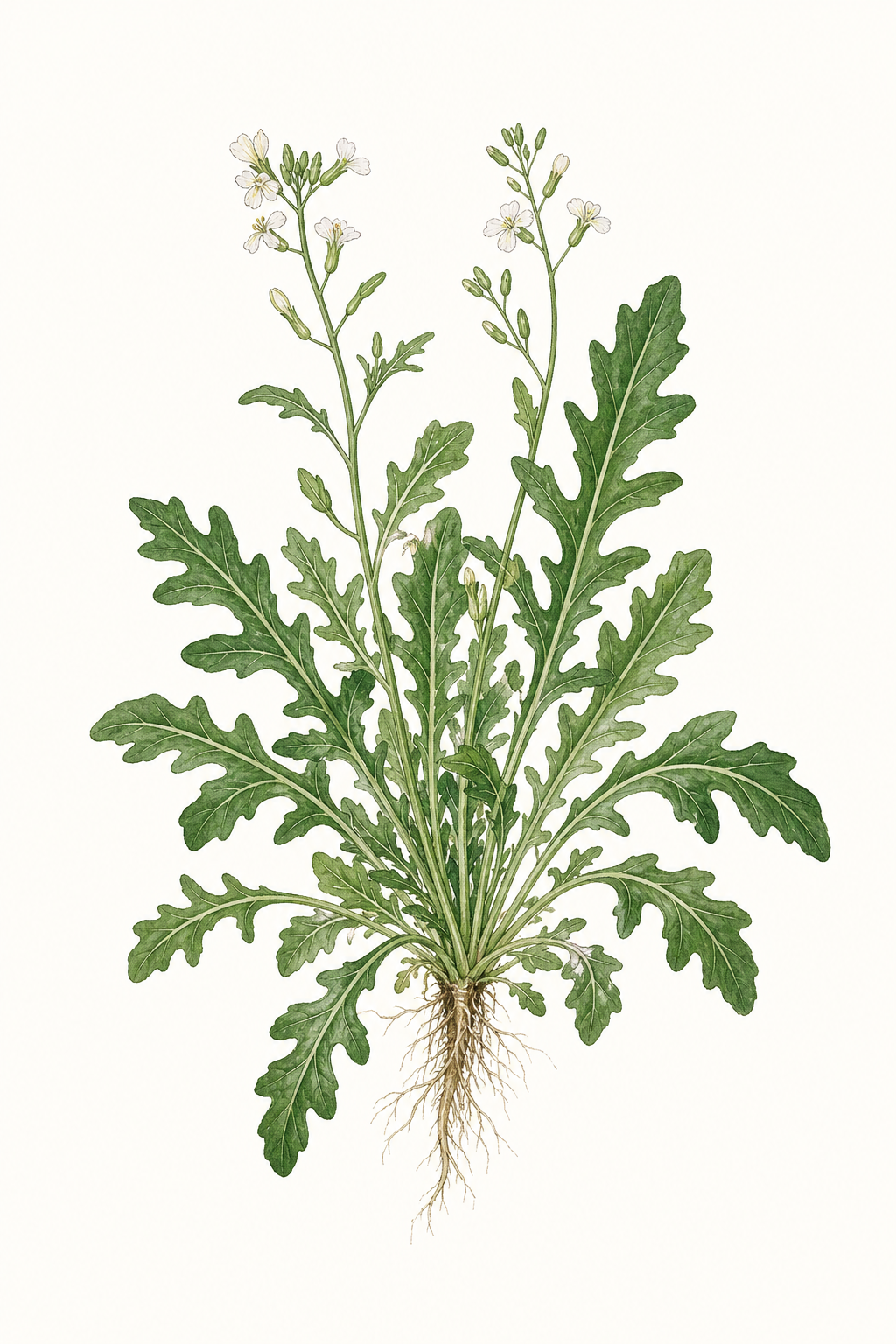 Botanical illustration of Arugula 'Rugula'
