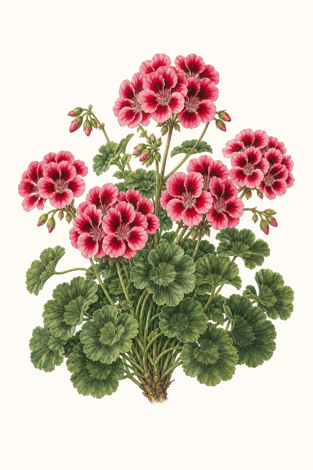 Botanical illustration of Americana Cherry Rose