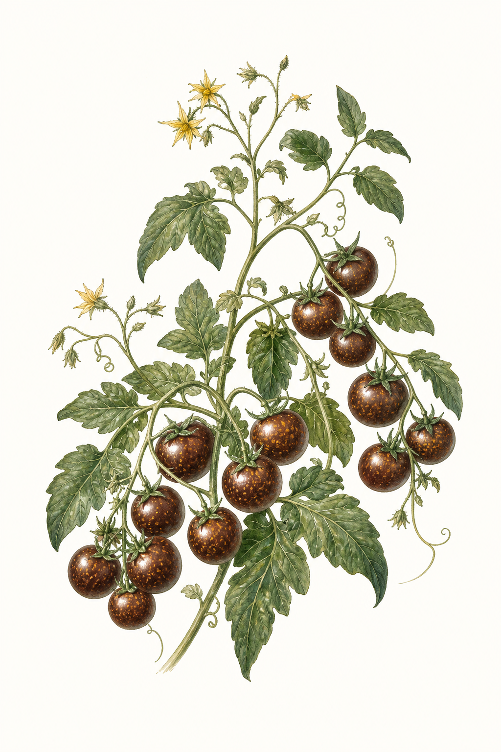 Botanical illustration of Chocolate Sprinkles Tomato