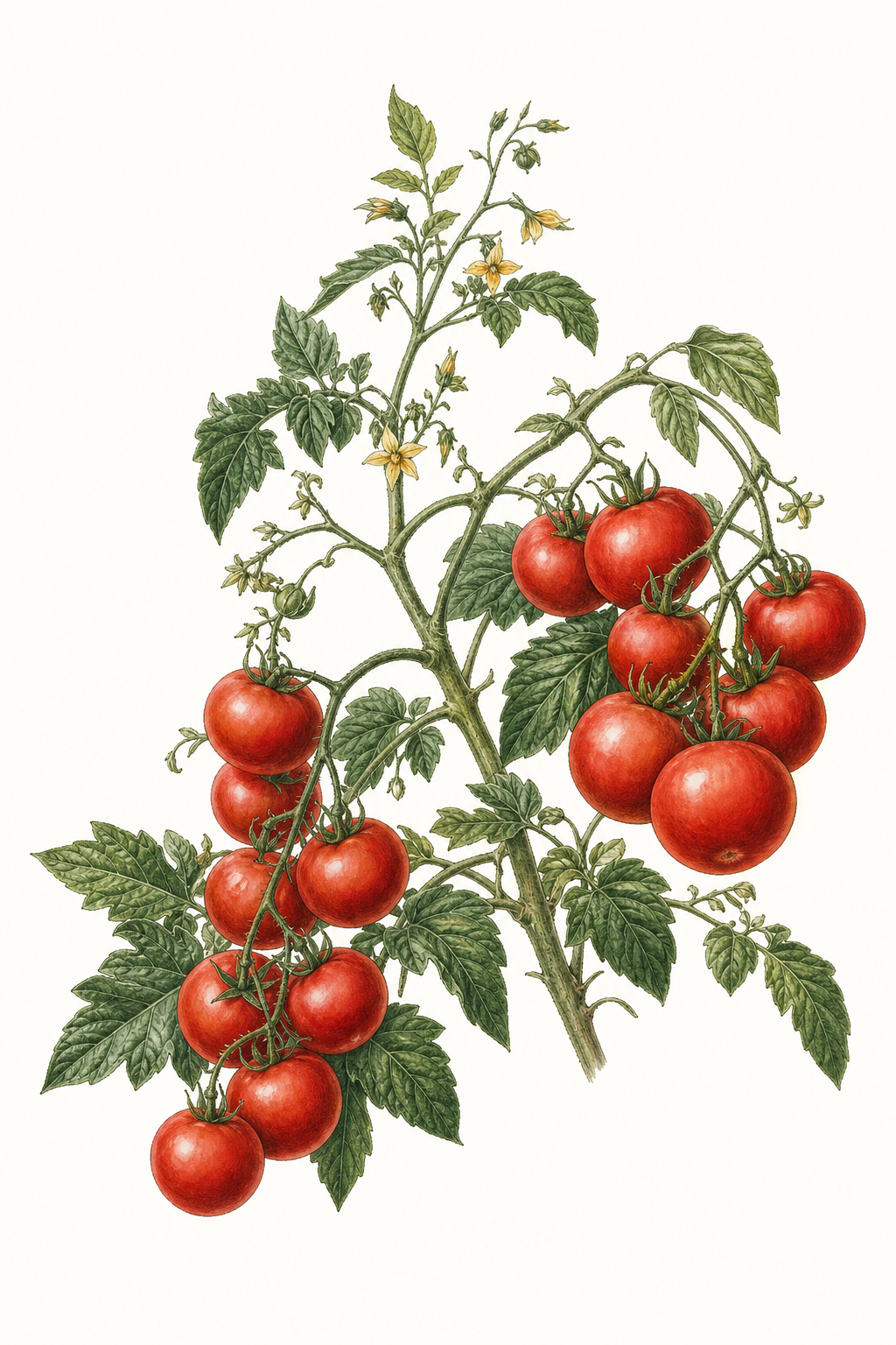 Botanical illustration of Red Cherry Large Fruited