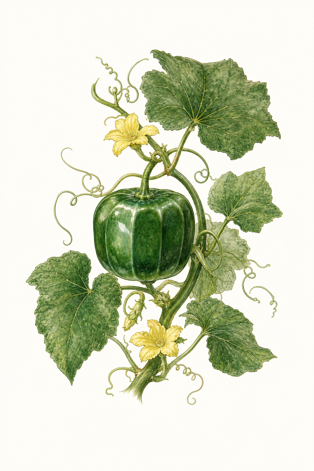 Botanical illustration of Crystal Apple