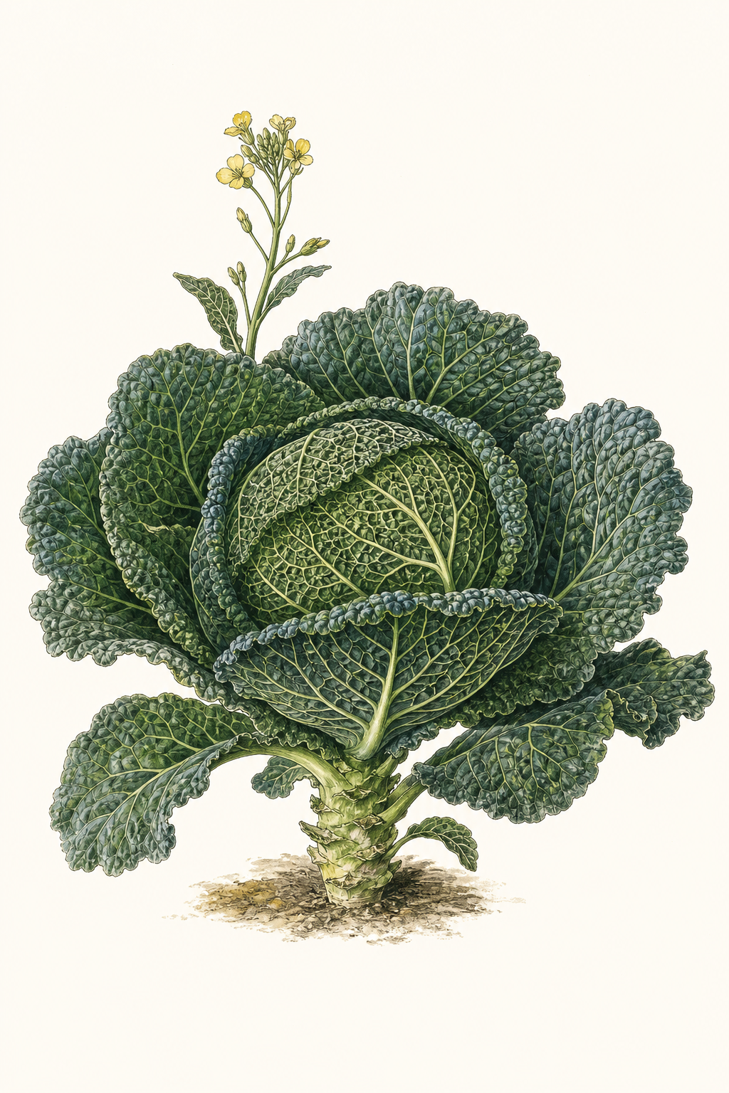 Botanical illustration of Perfection Drumhead Savoy