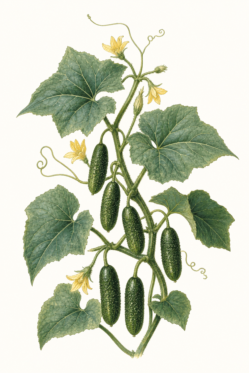 Botanical illustration of Parisian Gherkin