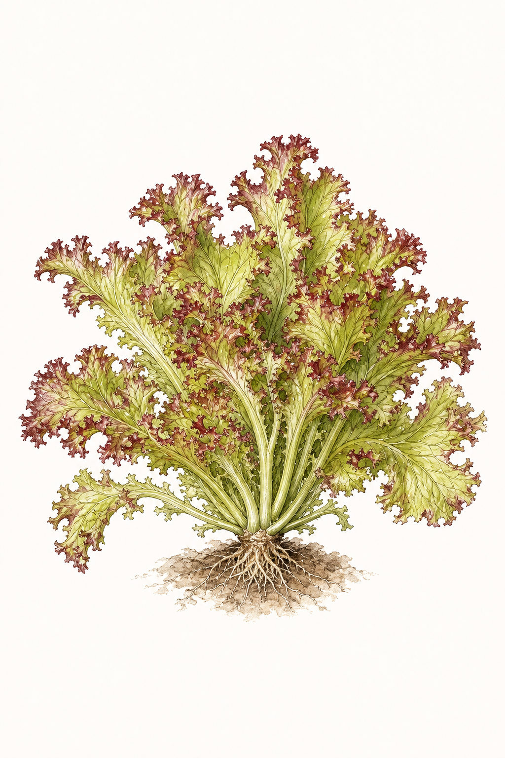Botanical illustration of Lollo Rossa Bionda