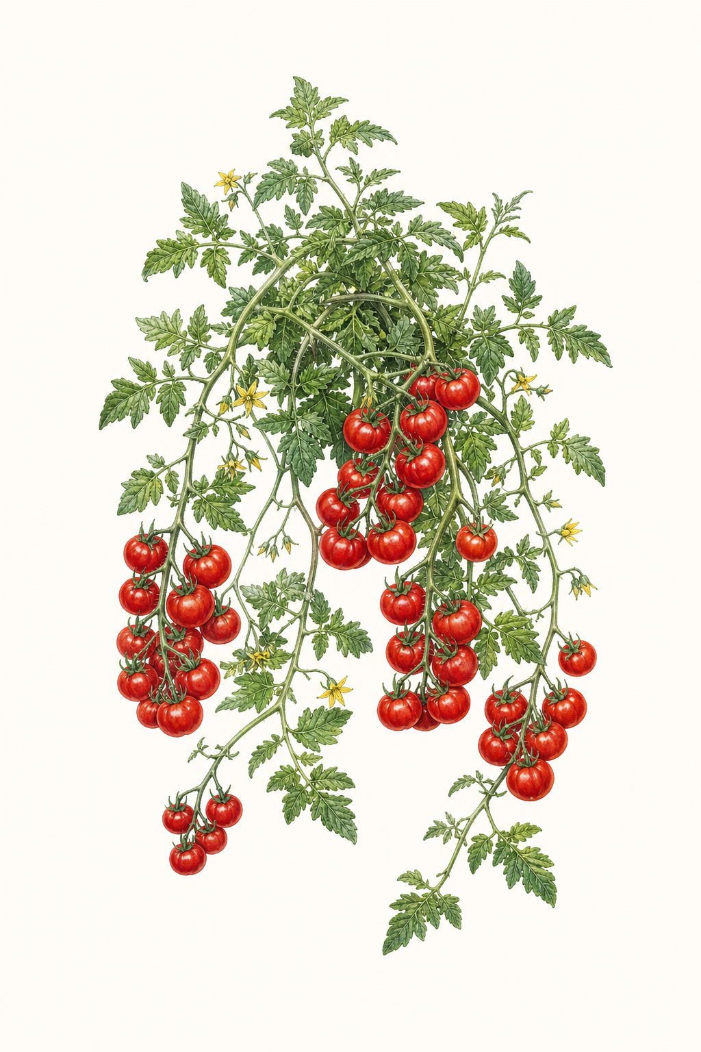 Botanical illustration of Tumbling Tom Red