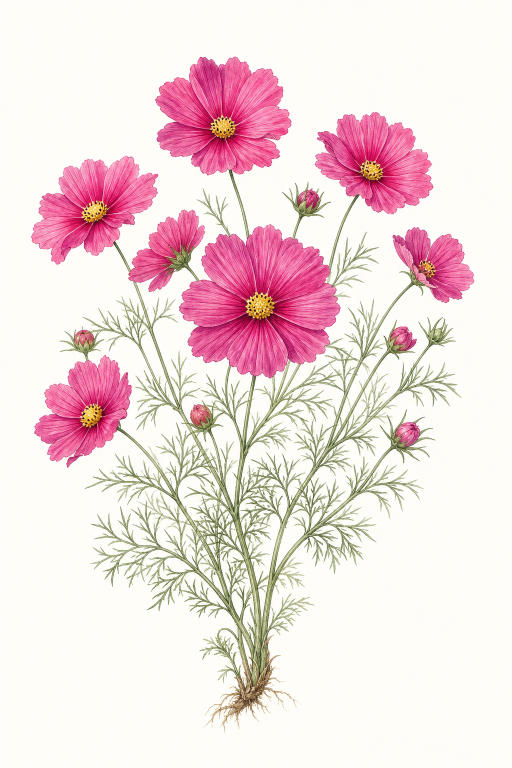 Botanical illustration of Sensation Pinkie
