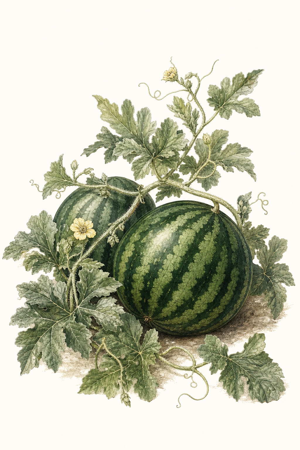 Botanical illustration of Crimson Sweet
