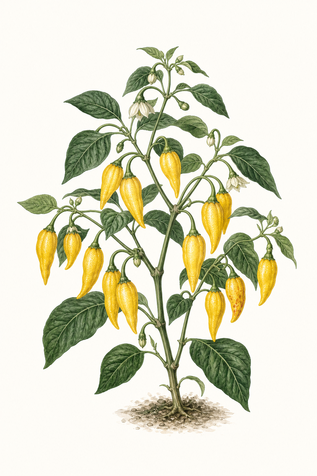 Botanical illustration of Aji Golden