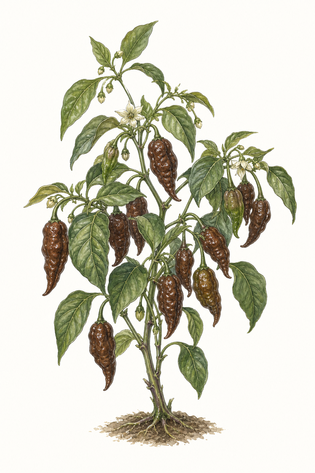 Botanical illustration of Bhut Jolokia Chocolate
