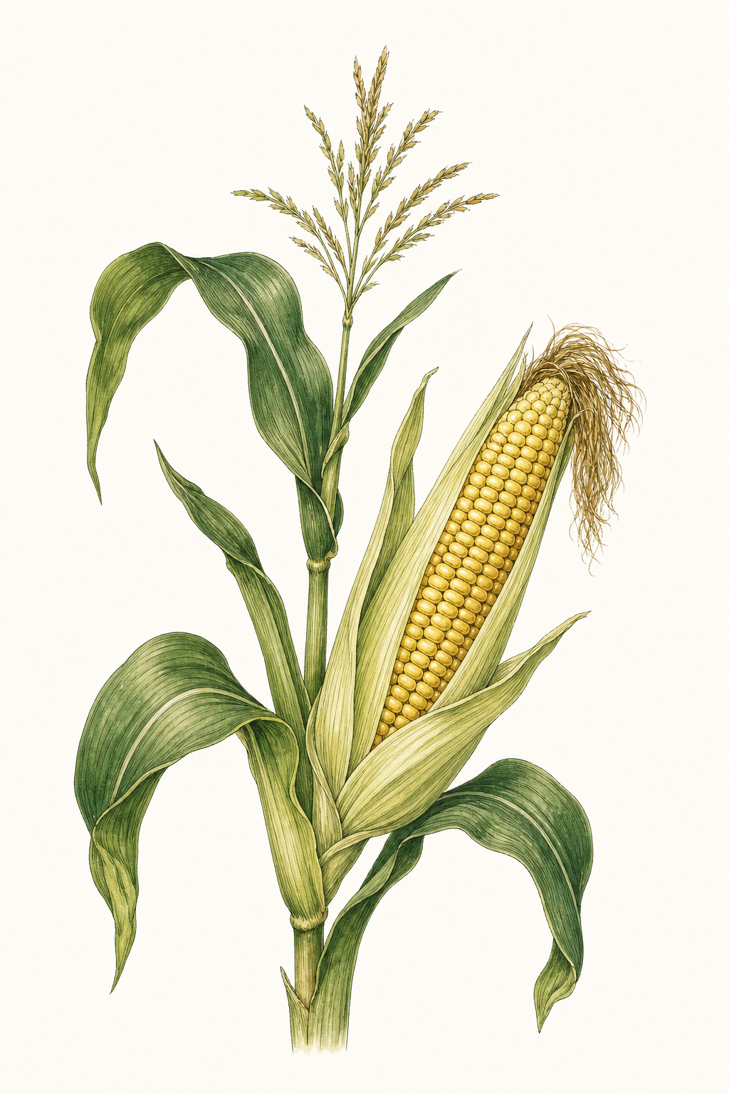 Botanical illustration of Rainbow Corn