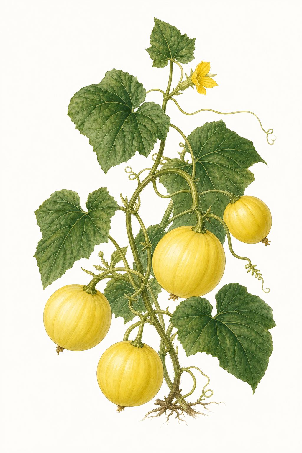 Botanical illustration of Lemon Cucumber