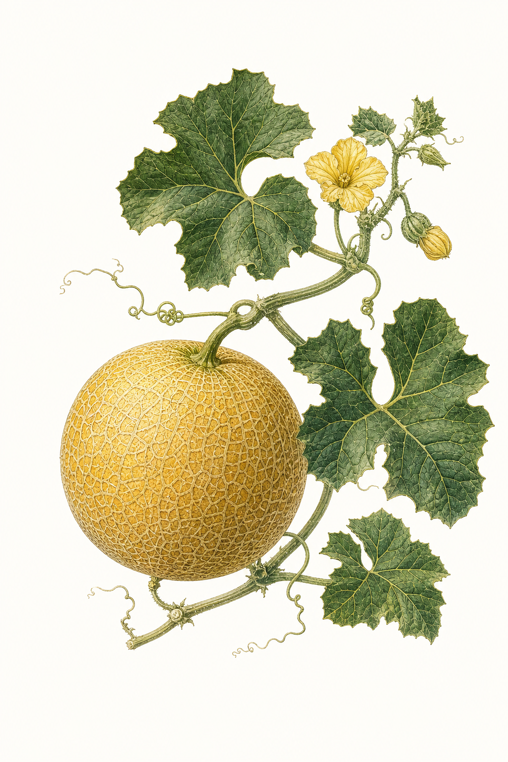 Botanical illustration of Crane Melon