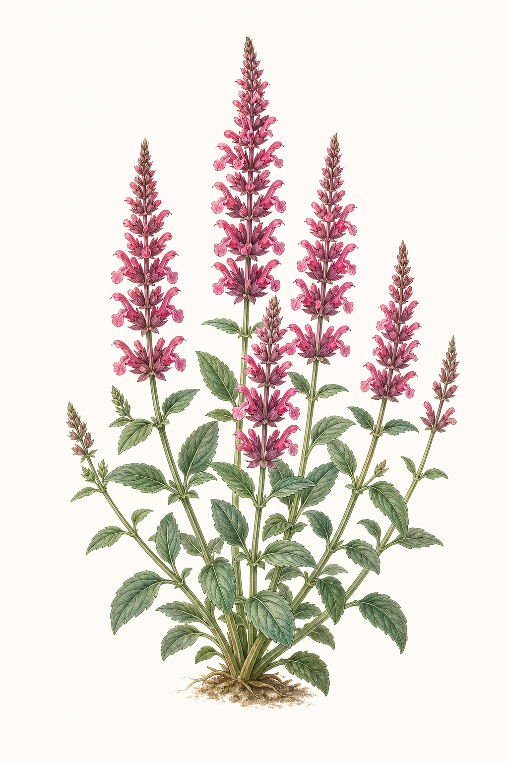 Botanical illustration of Rose Rhapsody