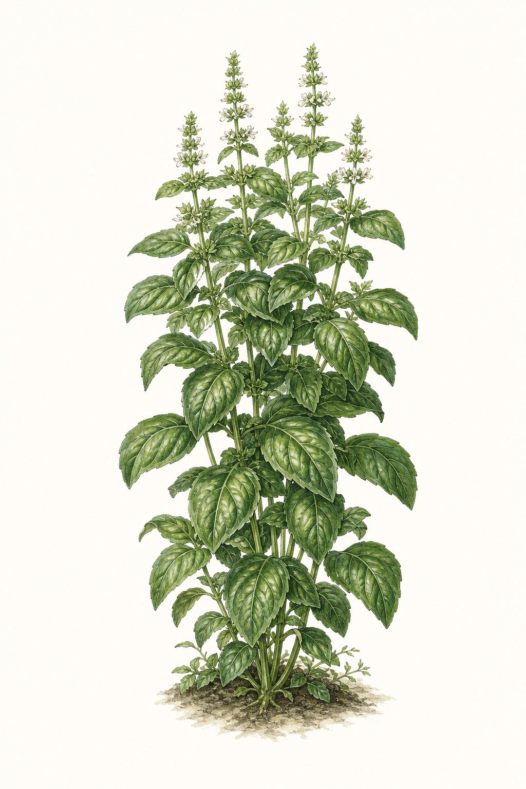 Botanical illustration of Greek Columnar Basil