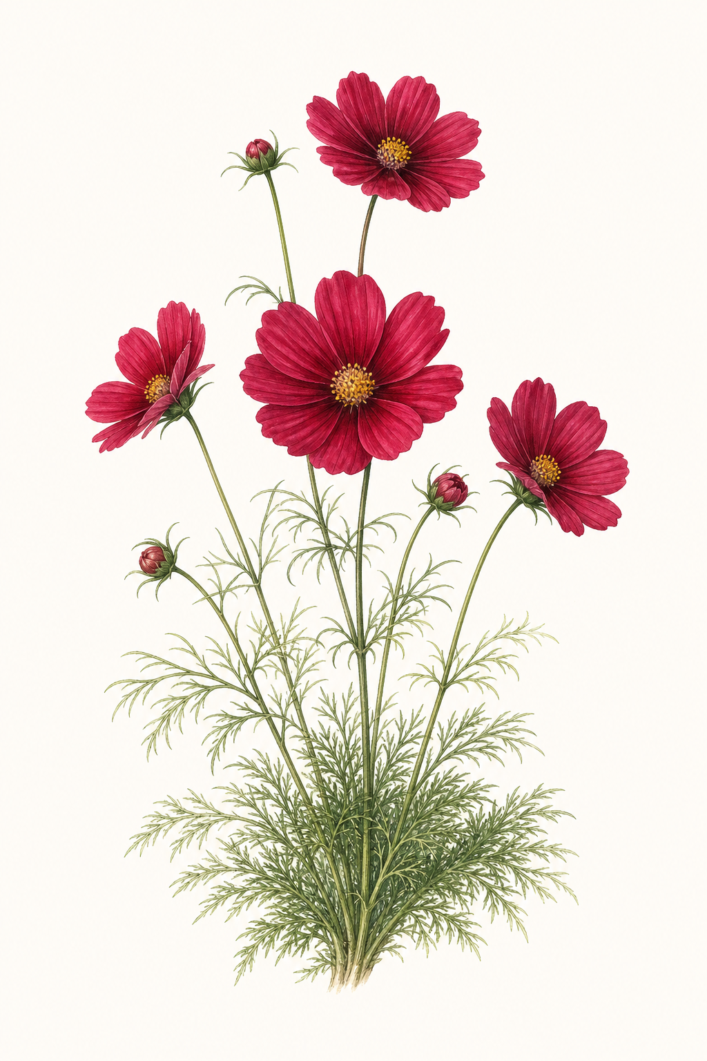 Botanical illustration of Sonata Carmine