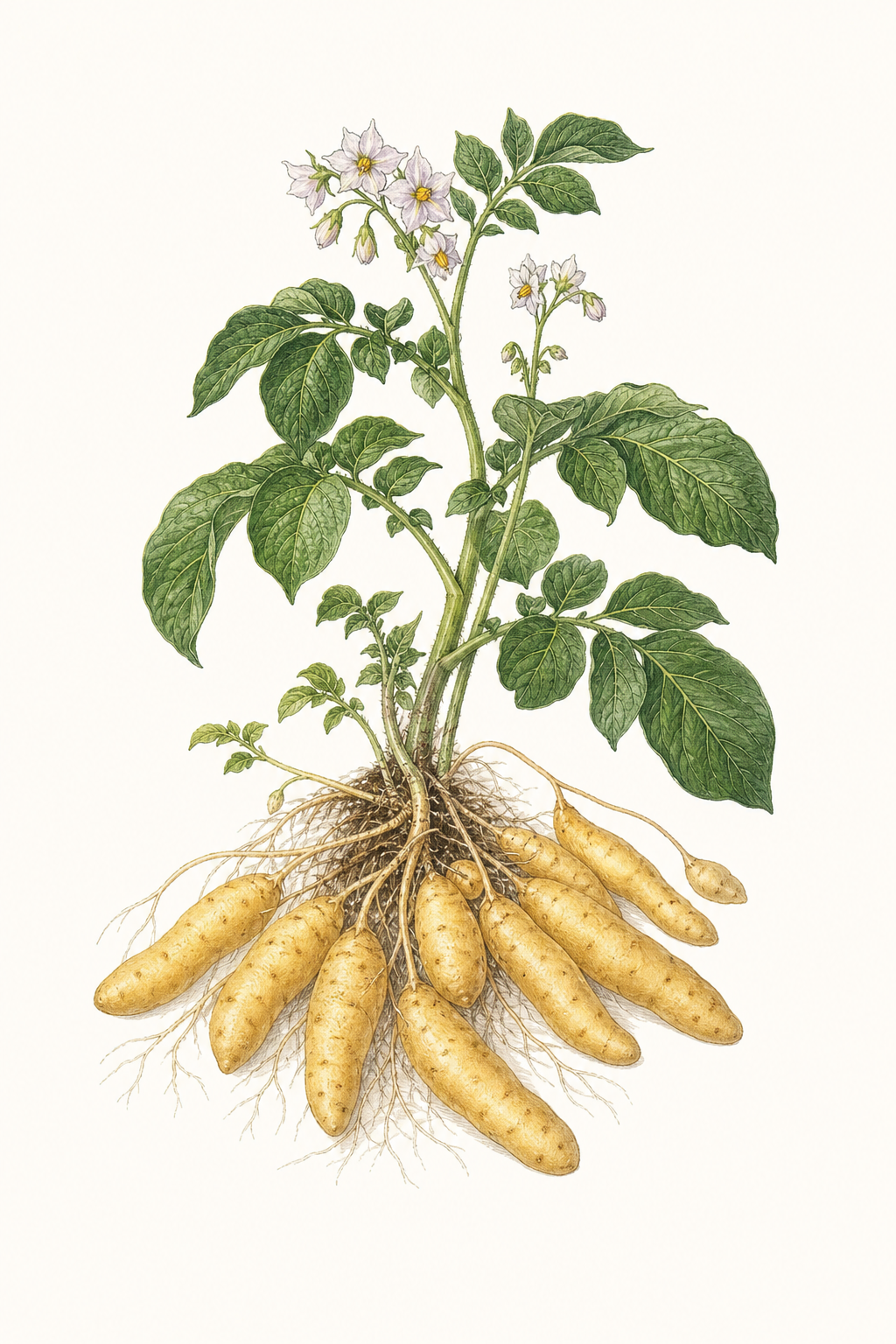 Botanical illustration of Fingerling