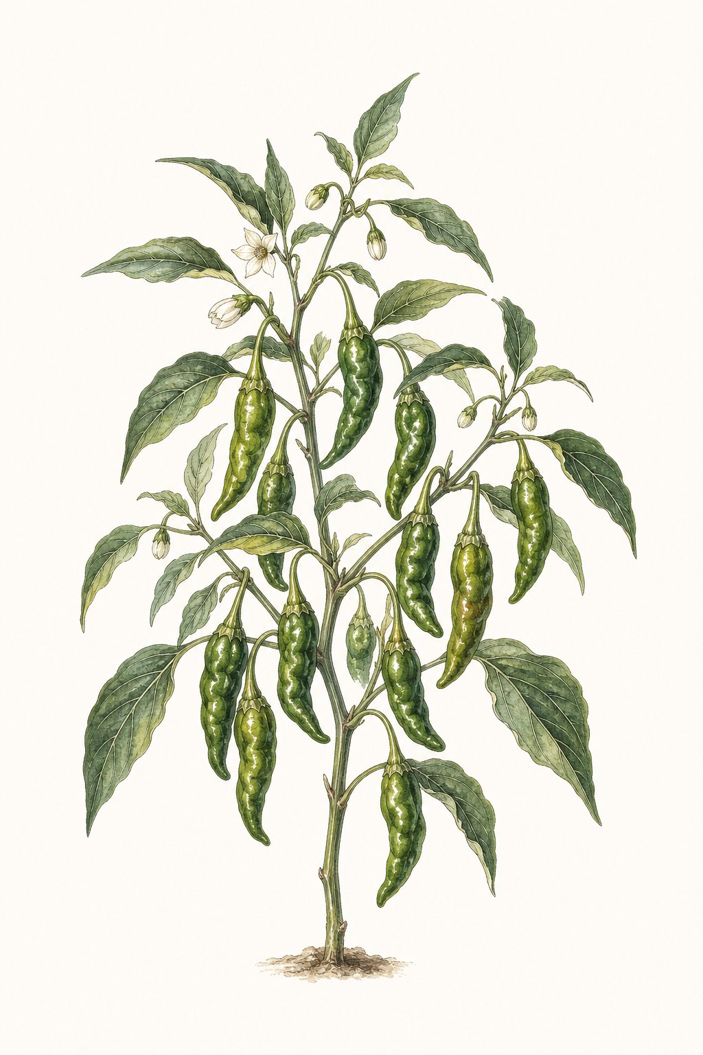 Botanical illustration of Shishito