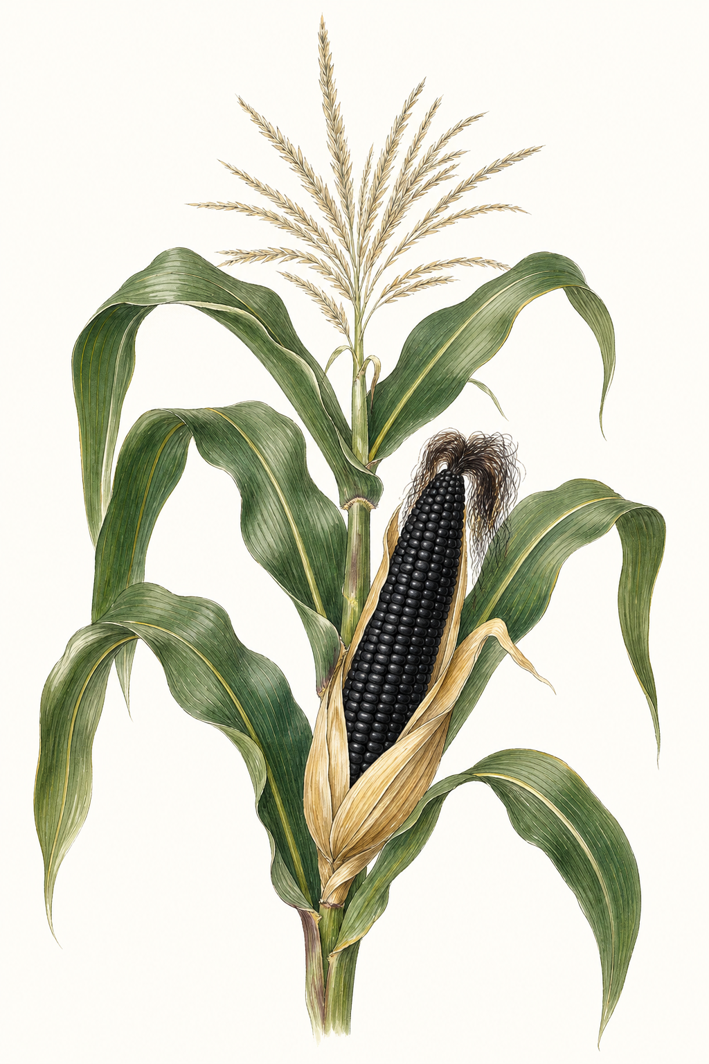 Botanical illustration of Black Aztec