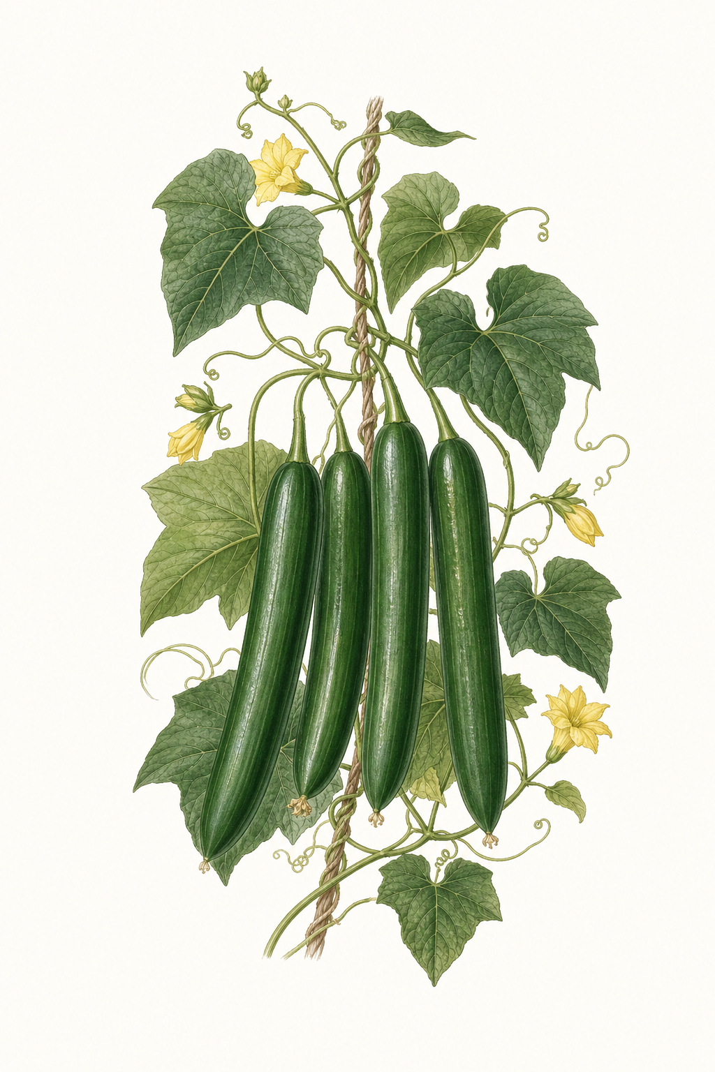 Botanical illustration of Japanese Climbing