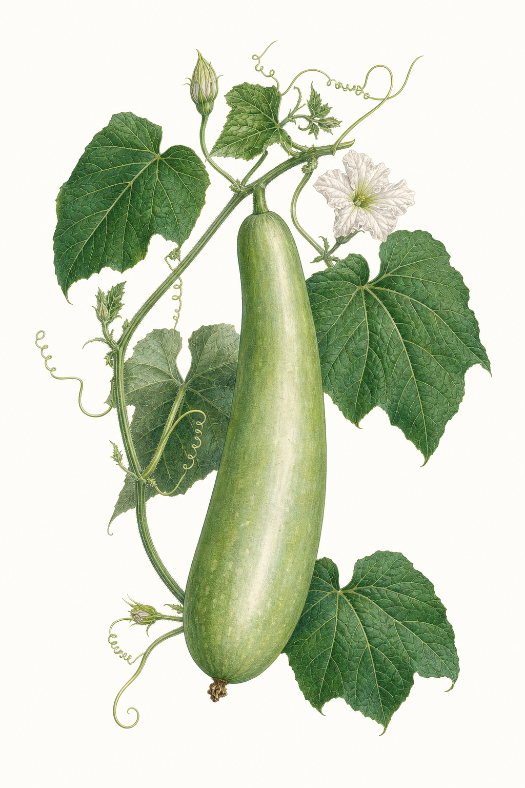 Botanical illustration of Bottle Gourd