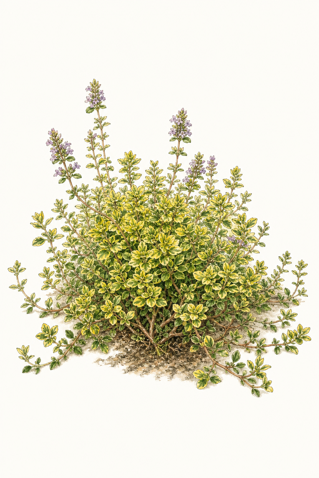 Botanical illustration of Golden Lemon Thyme