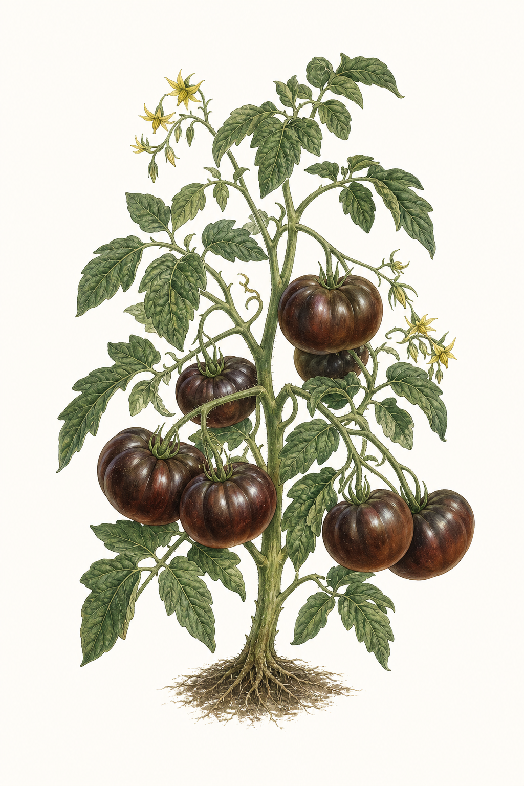 Botanical illustration of Black Prince