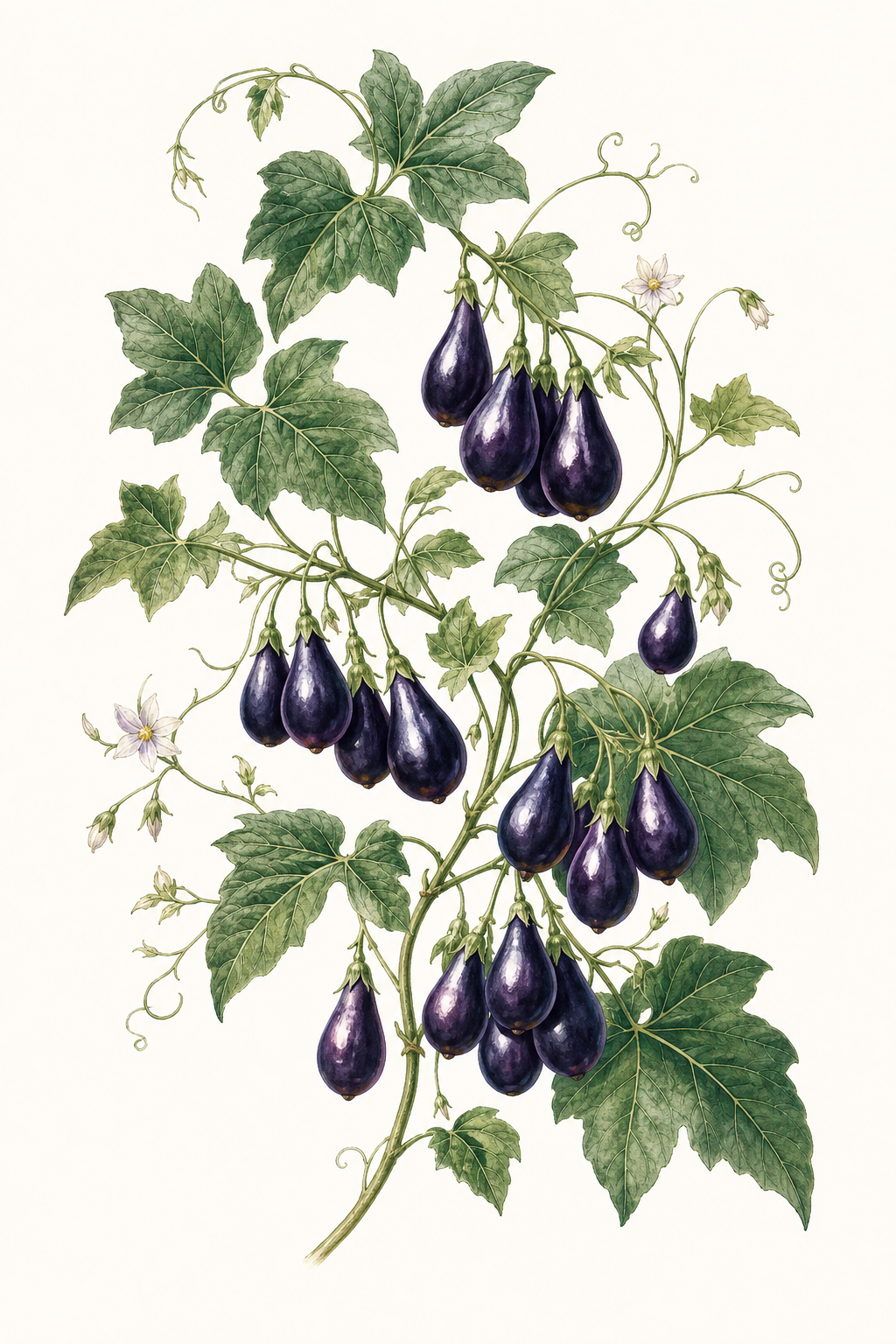 Botanical illustration of Indigo Pear Drops