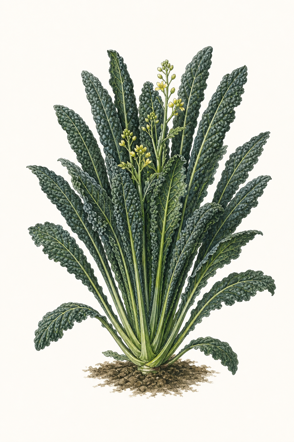 Botanical illustration of Lacinato Kale