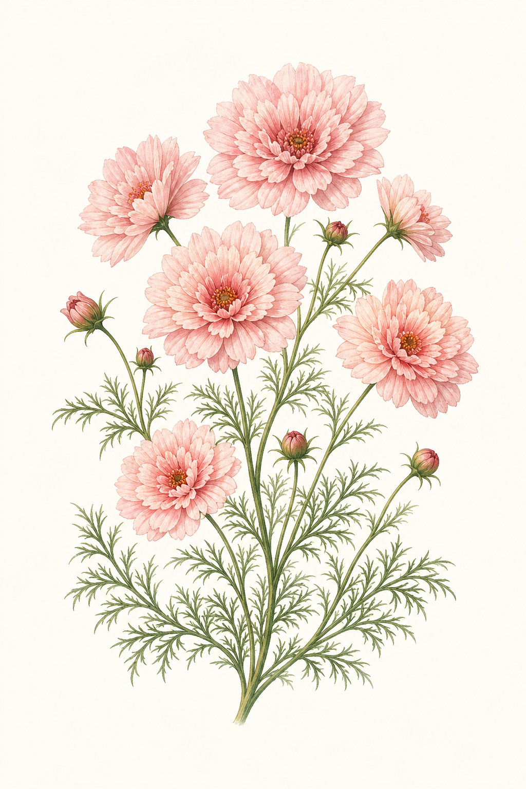 Botanical illustration of Cupcakes Blush