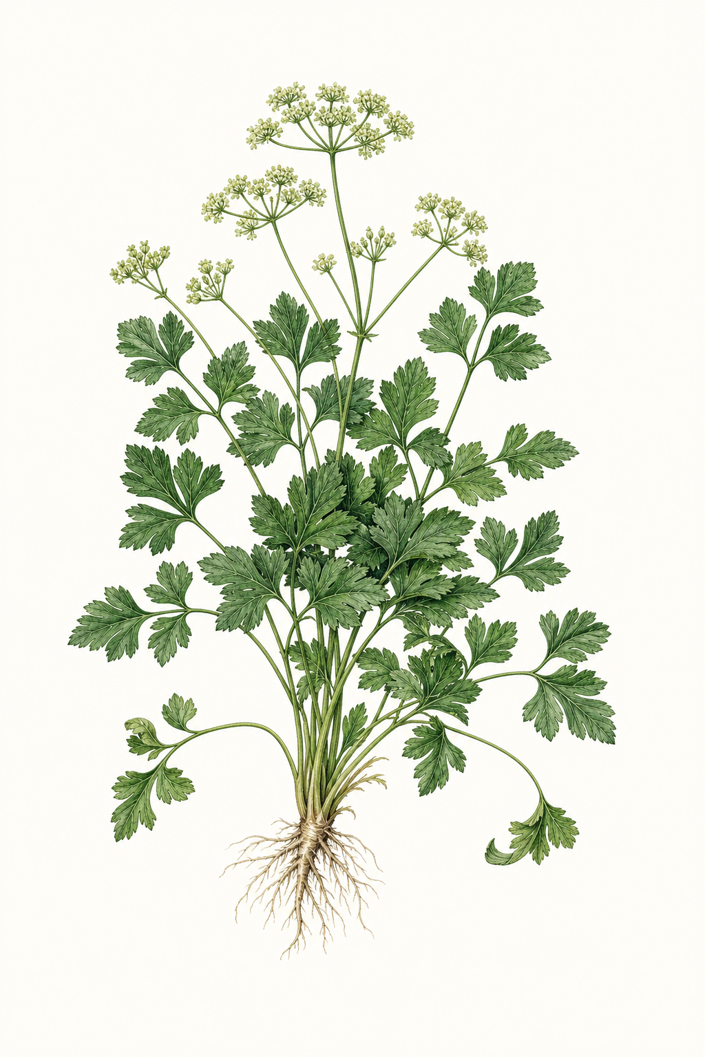 Botanical illustration of Flat Leaf Parsley