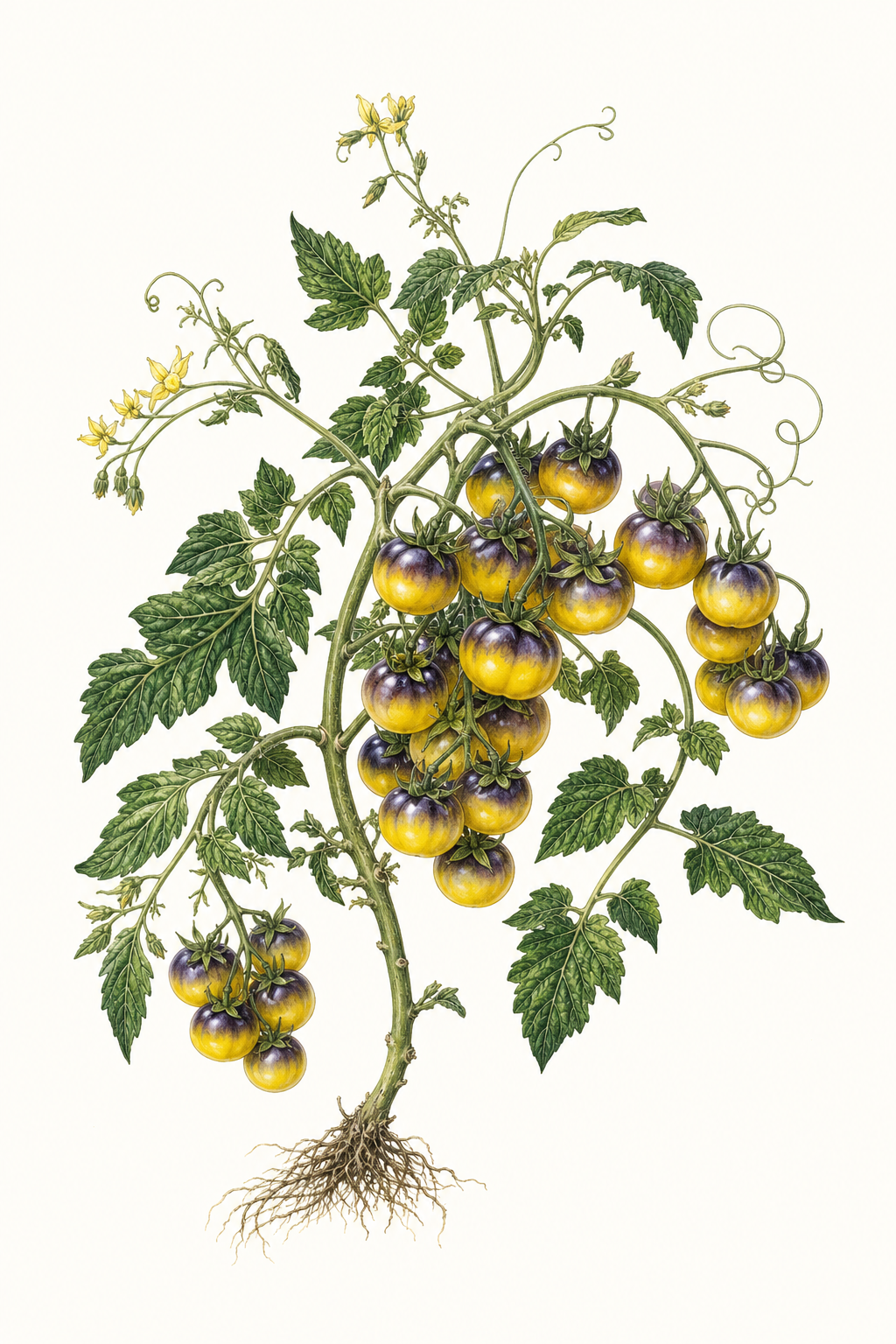 Botanical illustration of Bosque Blue Bumblebee